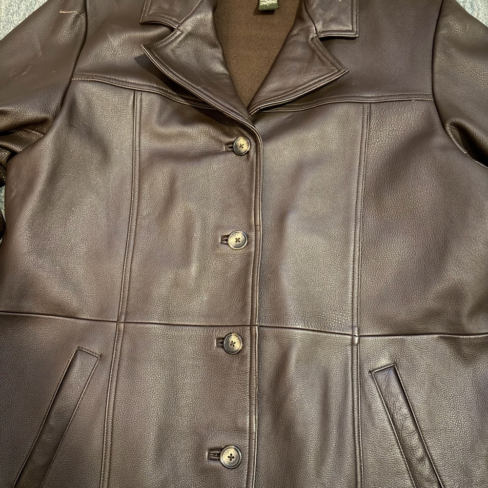 Eddie Bauer Dark Brown Leather Jacket